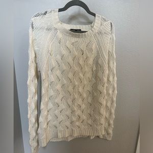 White textured sweater